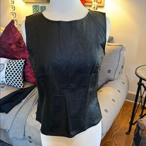 CAbi Black Leather Vest